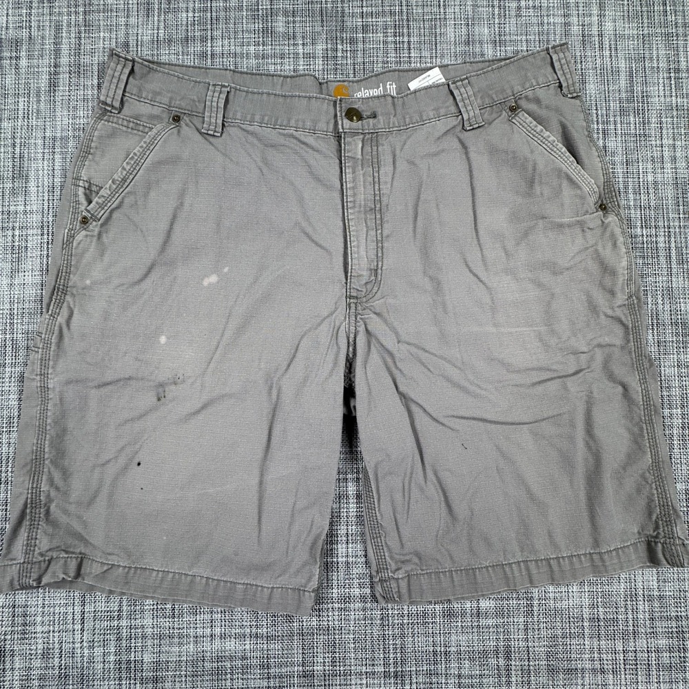 Carhartt Mens Relaxed Fit Ripstop Cargo Work Shorts Gray Size 40 Utility